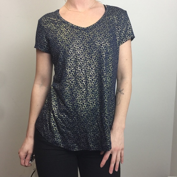 Cynthia Rowley Tops - NWT Cynthia Rowley Navy Gold Star Printed Top